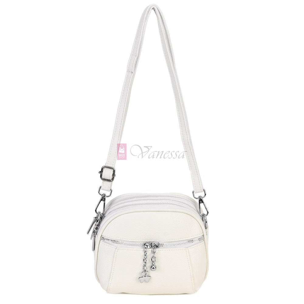 Малка дамска чанта от екологична кожа в бял цвят. Код: 318 Малка дамска чанта от екологична кожа в бял цвят. Код: 318