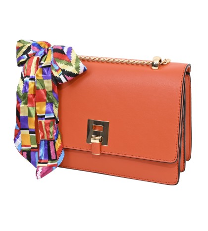  Дамска чанта от еко кожа в оранжев цвят. Код: 323