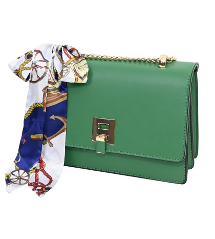  Дамска чанта от еко кожа в зелен цвят. Код: 323