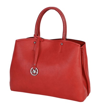 Стилна дамска чанта в класически дизайн от еко кожа в червен цвят Код: 3326