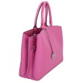 Стилна дамска чанта в класически дизайн от еко кожа в розов цвят Код: 3326