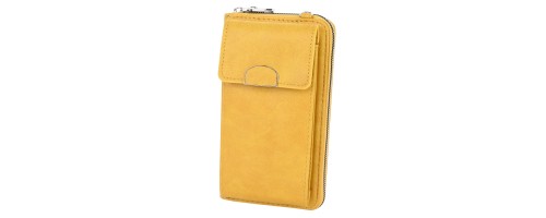 Дамско портмоне/чанта от качествена еко кожа в жълт цвят Код JS3326