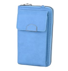 Дамско портмоне/чанта от качествена еко кожа в син цвят Код JS3326