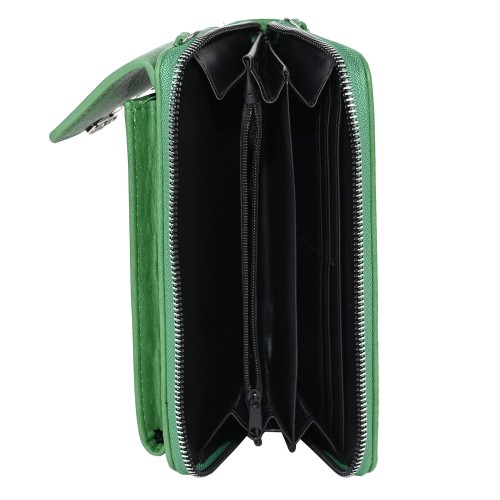 Дамско портмоне/чанта от качествена еко кожа в зелен цвят Код JS3326