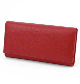  Дамско портмоне от естествена кожа в червен цвят. КОД: 341