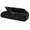 Вечерна дамска чанта от текстил в черен цвят. Код: 3451