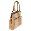 Голяма дамска ежедневна чанта от еко кожа, в бежов цвят. Код: 371