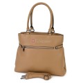 Голяма дамска ежедневна чанта от еко кожа, в бежов цвят. Код: 371