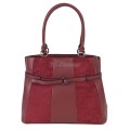 Голяма дамска ежедневна чанта от еко кожа, в цвят бордо. Код: 371