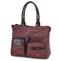 Ежедневна дамска чанта от еко кожа, в цвят бордо. Код: 375