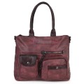 Ежедневна дамска чанта от еко кожа, в цвят бордо. Код: 375
