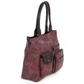 Ежедневна дамска чанта от еко кожа, в цвят бордо. Код: 375