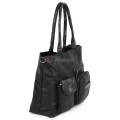 Ежедневна дамска чанта от еко кожа, в черен цвят. Код: 375