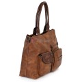 Ежедневна дамска чанта от еко кожа, в кафяв цвят. Код: 375