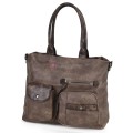 Ежедневна дамска чанта от еко кожа, в тъмнокафяв цвят. Код: 375