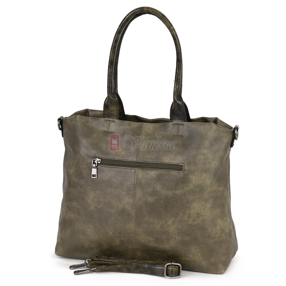 Ежедневна дамска чанта от еко кожа, в зелен цвят. Код: 375