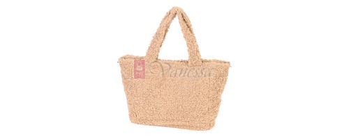 Дамска чанта от текстил, в бежов цвят. Код: 3788-30