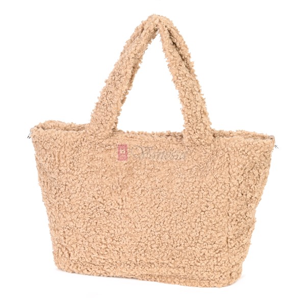 Дамска чанта от текстил, в бежов цвят. Код: 3788-30