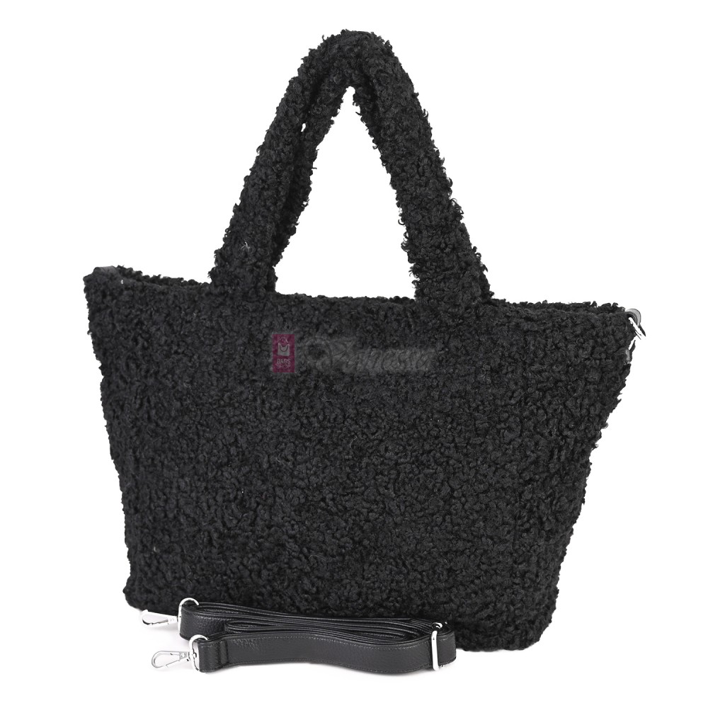 Дамска чанта от текстил, в черен цвят. Код: 3788-30