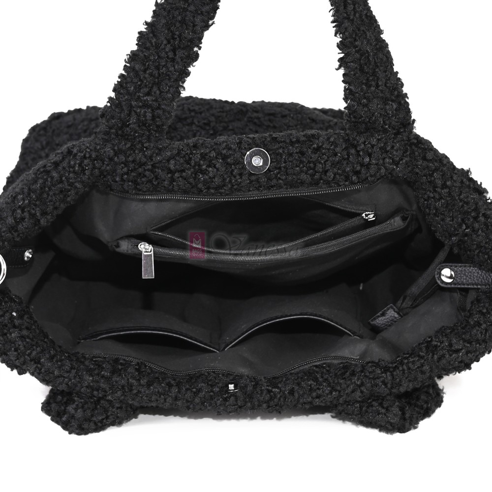 Дамска чанта от текстил, в черен цвят. Код: 3788-30