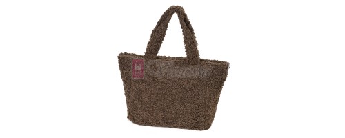 Дамска чанта от текстил, в тъмнокафяв цвят. Код: 3788-30