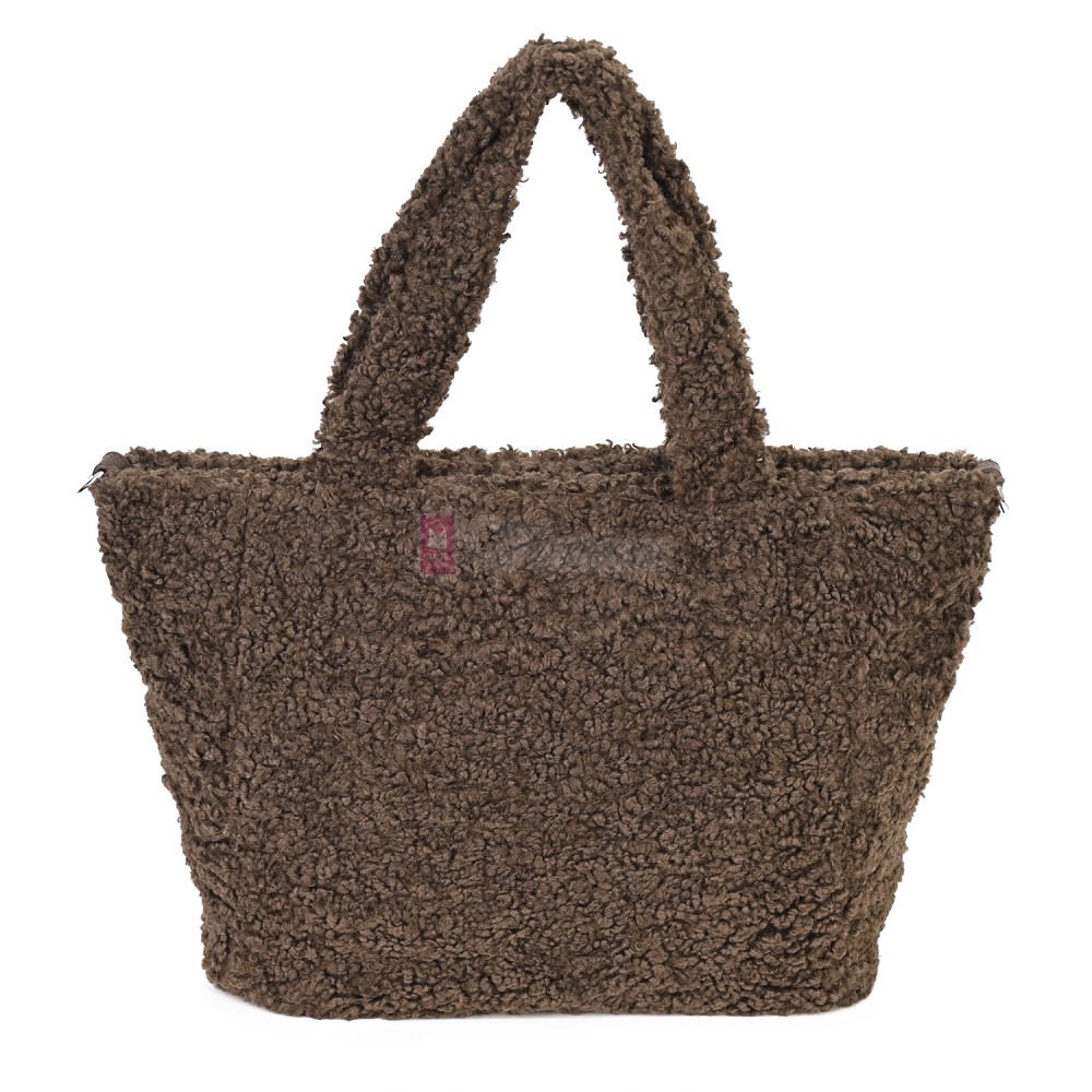 Дамска чанта от текстил, в тъмнокафяв цвят. Код: 3788-30