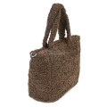 Дамска чанта от текстил, в тъмнокафяв цвят. Код: 3788-30