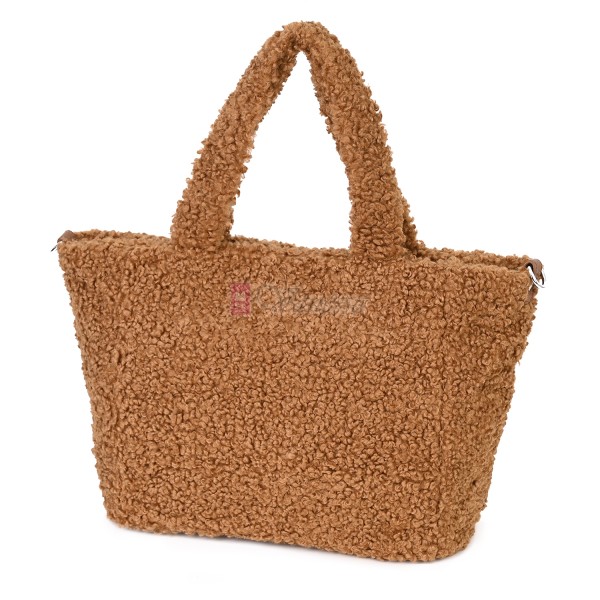 Дамска чанта от текстил, в кафяв цвят. Код: 3788-30