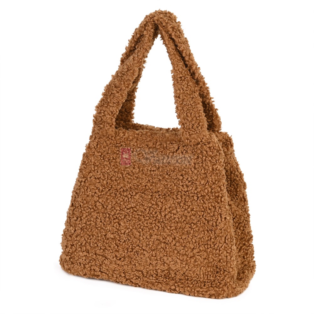 Дамска чанта от текстил, в кафяв цвят. Код: 3788-30