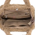 Дамска чанта от текстил, в тъмнобежов цвят. Код: 3788-30
