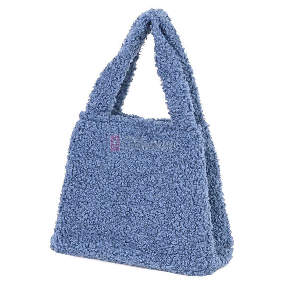 Дамска чанта от текстил, в син цвят. Код: 3788-30