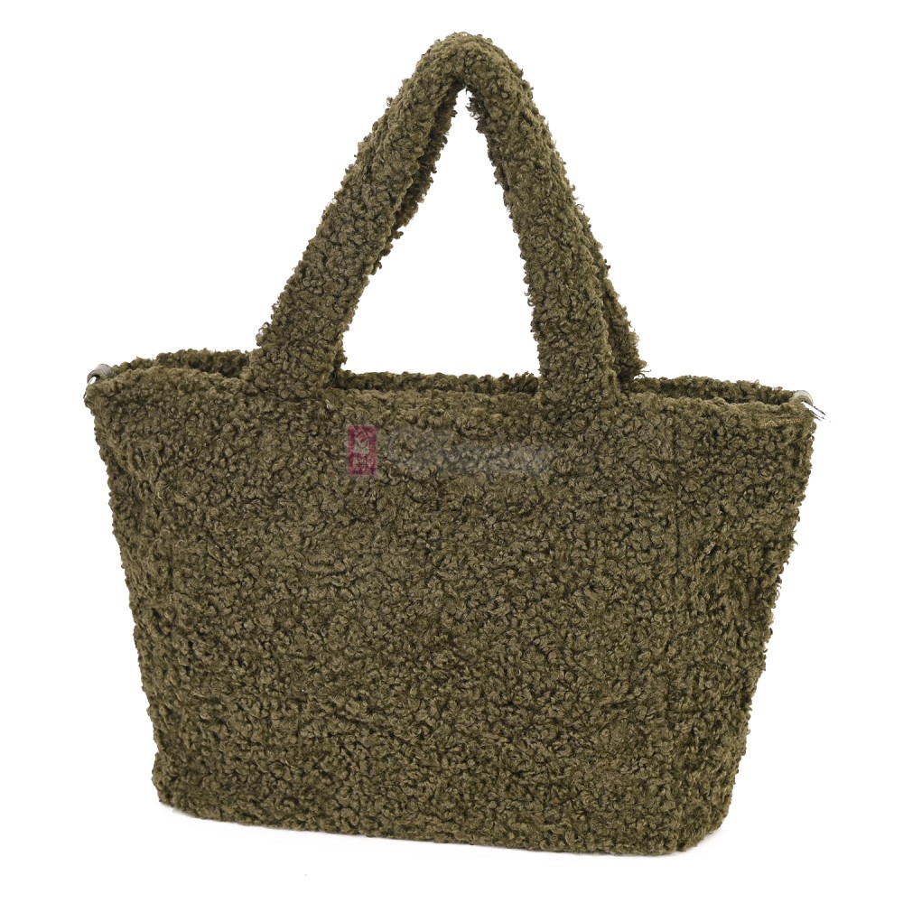 Дамска чанта от текстил, в тъмнозелен цвят. Код: 3788-30