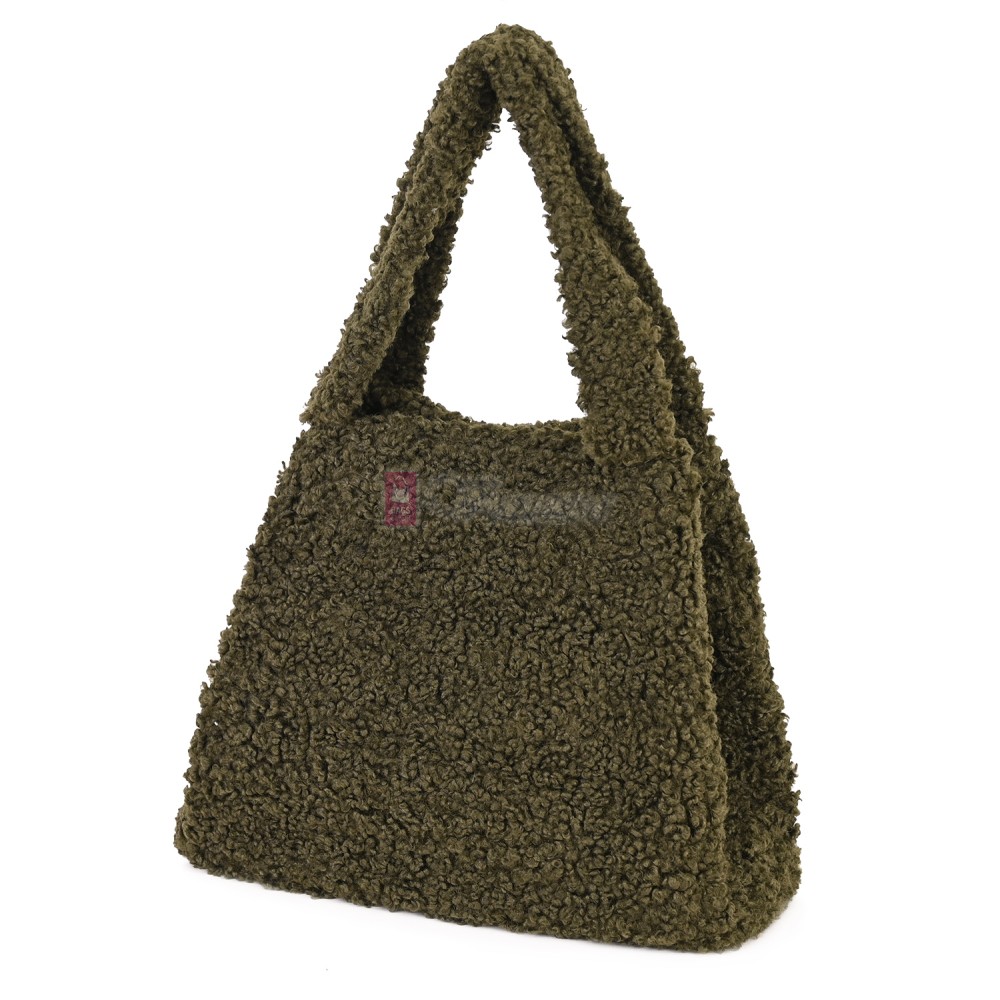 Дамска чанта от текстил, в тъмнозелен цвят. Код: 3788-30