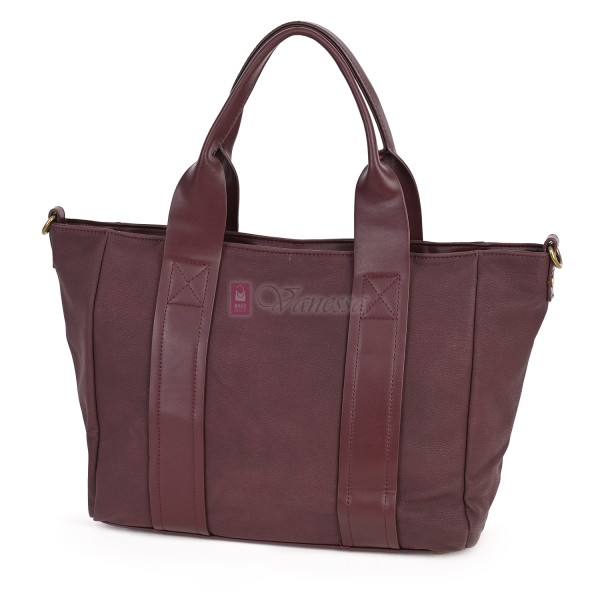 Голяма дамска ежедневна чанта от еко кожа, в цвят бордо. Код: 3792-30