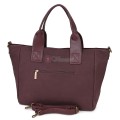 Голяма дамска ежедневна чанта от еко кожа, в цвят бордо. Код: 3792-30