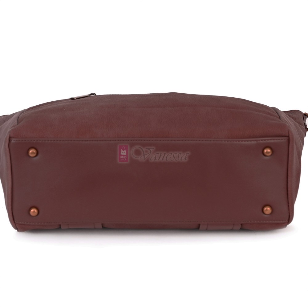 Голяма дамска ежедневна чанта от еко кожа, в цвят бордо. Код: 3792-30