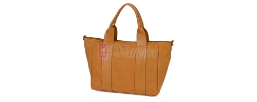 Голяма дамска ежедневна чанта от еко кожа, в жълт цвят. Код: 3792-30