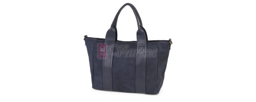 Голяма дамска ежедневна чанта от еко кожа, в тъмносин цвят. Код: 3792-30