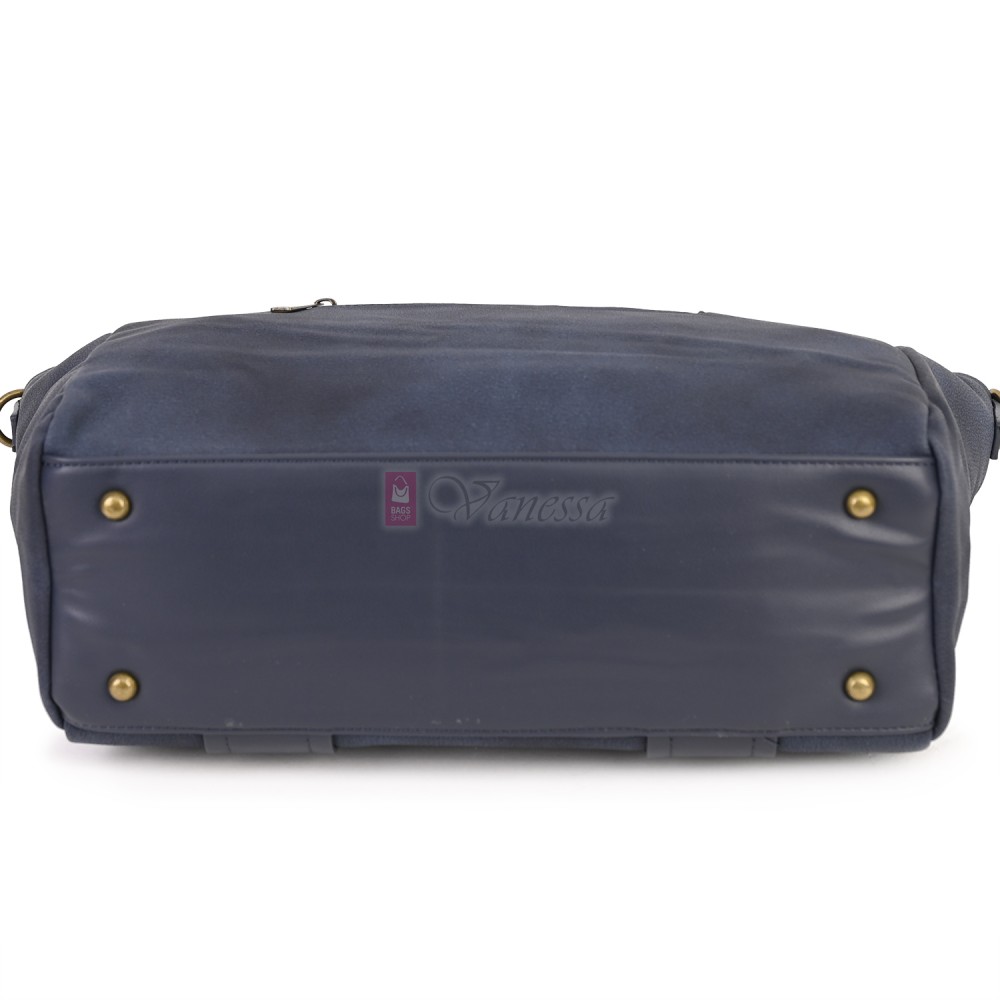 Голяма дамска ежедневна чанта от еко кожа, в тъмносин цвят. Код: 3792-30