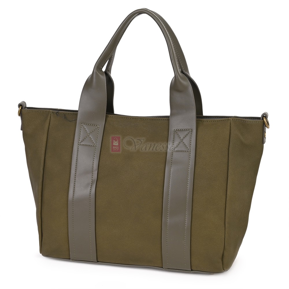 Голяма дамска ежедневна чанта от еко кожа, в зелен цвят. Код: 3792-30