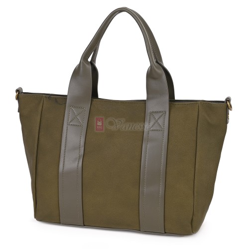 Голяма дамска ежедневна чанта от еко кожа, в зелен цвят. Код: 3792-30