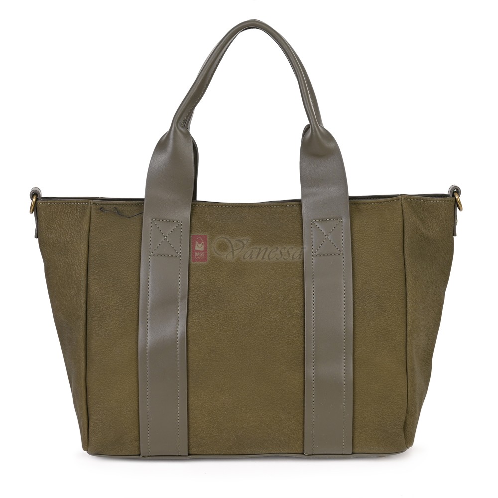 Голяма дамска ежедневна чанта от еко кожа, в зелен цвят. Код: 3792-30