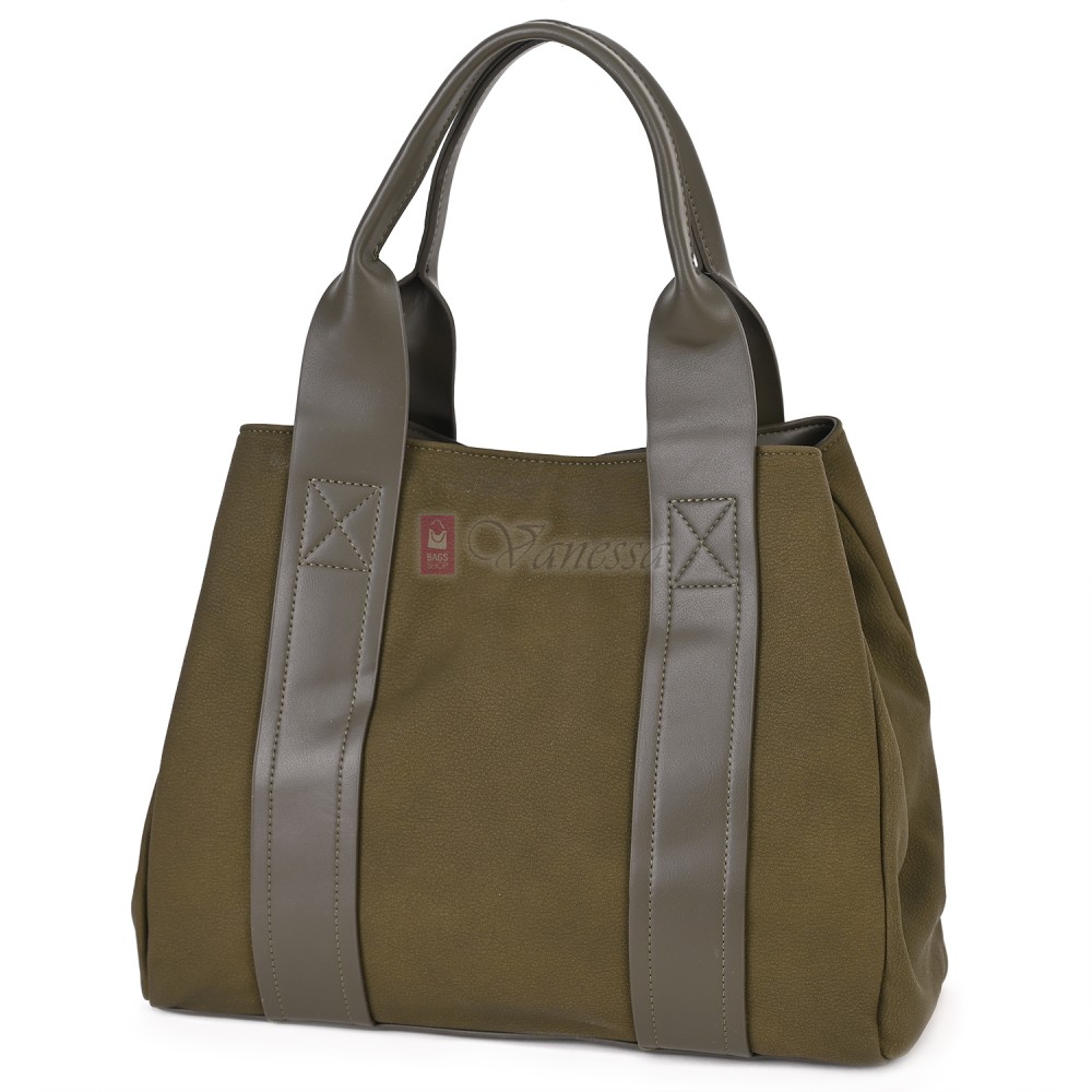 Голяма дамска ежедневна чанта от еко кожа, в зелен цвят. Код: 3792-30