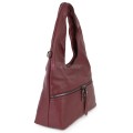 Голяма дамска чанта от еко кожа, в цвят бордо. Код: 394