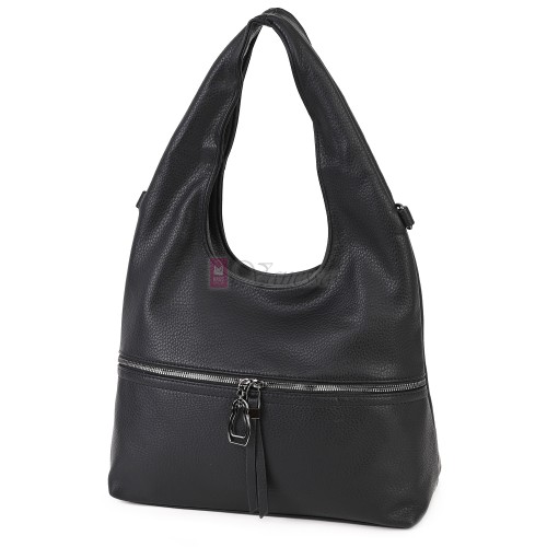 Голяма дамска чанта от еко кожа, в черен цвят. Код: 394