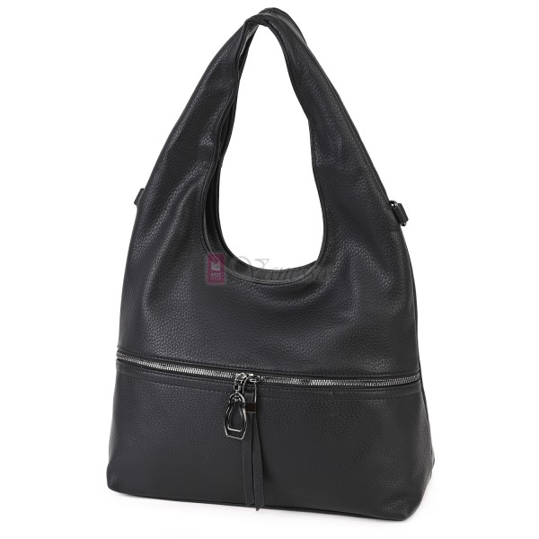 Голяма дамска чанта от еко кожа, в черен цвят. Код: 394