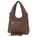 Голяма дамска чанта от еко кожа, в тъмнокафяв цвят. Код: 394