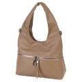 Голяма дамска чанта от еко кожа, в тъмнобежов цвят. Код: 394