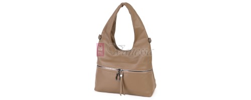 Голяма дамска чанта от еко кожа, в тъмнобежов цвят. Код: 394