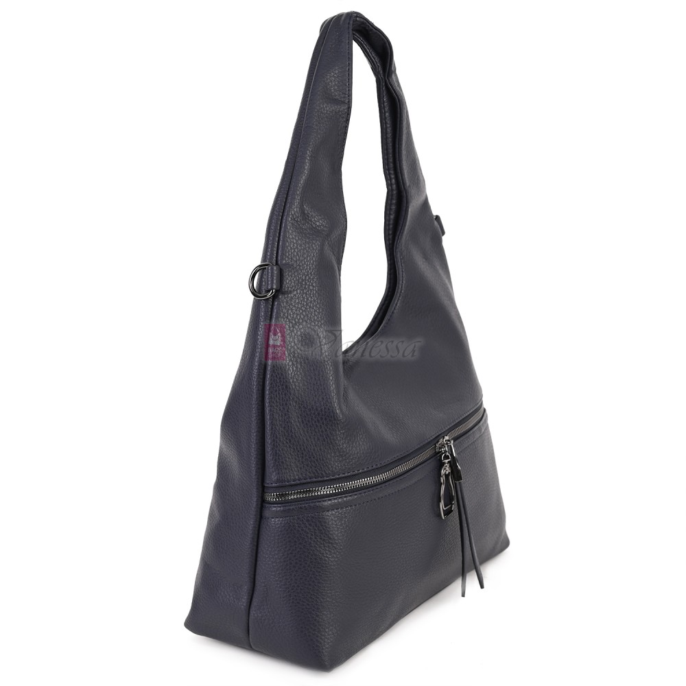 Голяма дамска чанта от еко кожа, в тъмносин цвят. Код: 394